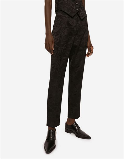 dolce gabbana floral trousers|Floral jacquard pants in Black for Women .